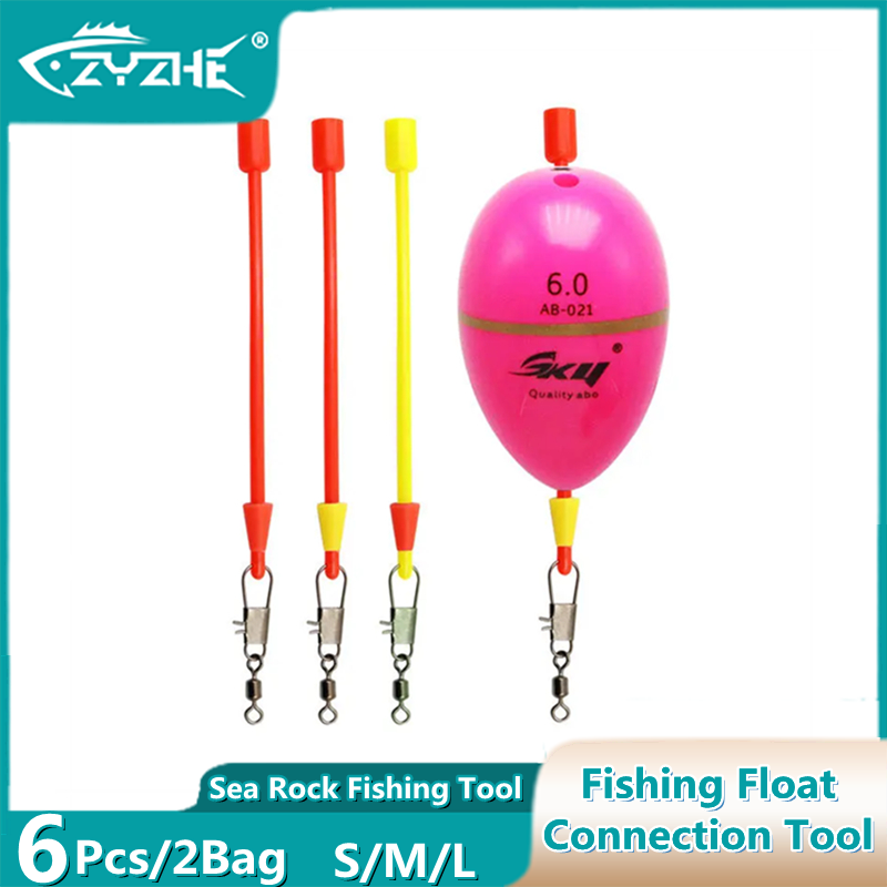 Saltwater Line - ZYZHE 6 Stück/2 Beutel Meeresangel-Schwimmer-Verbindungsleinen-Werkzeug für