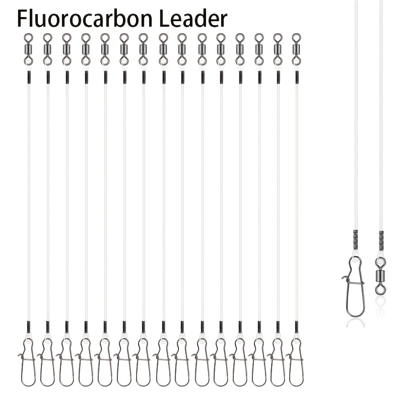 Leader Line - 15 Stück Fluorocarbon-Vorfächerleinen zum Angeln –