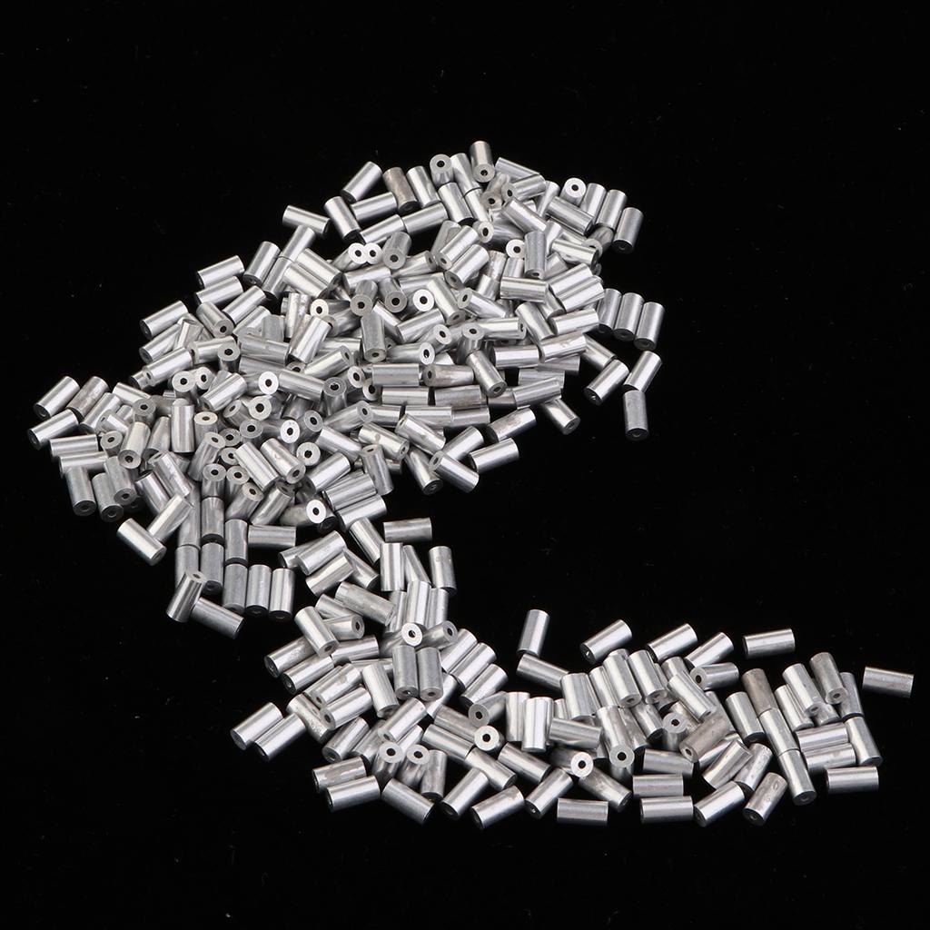 Monofilament Line - Angelschnur-Vorfachverbinder aus Aluminium, Schlaufenhülsen, dünne Crimp-Hülsen