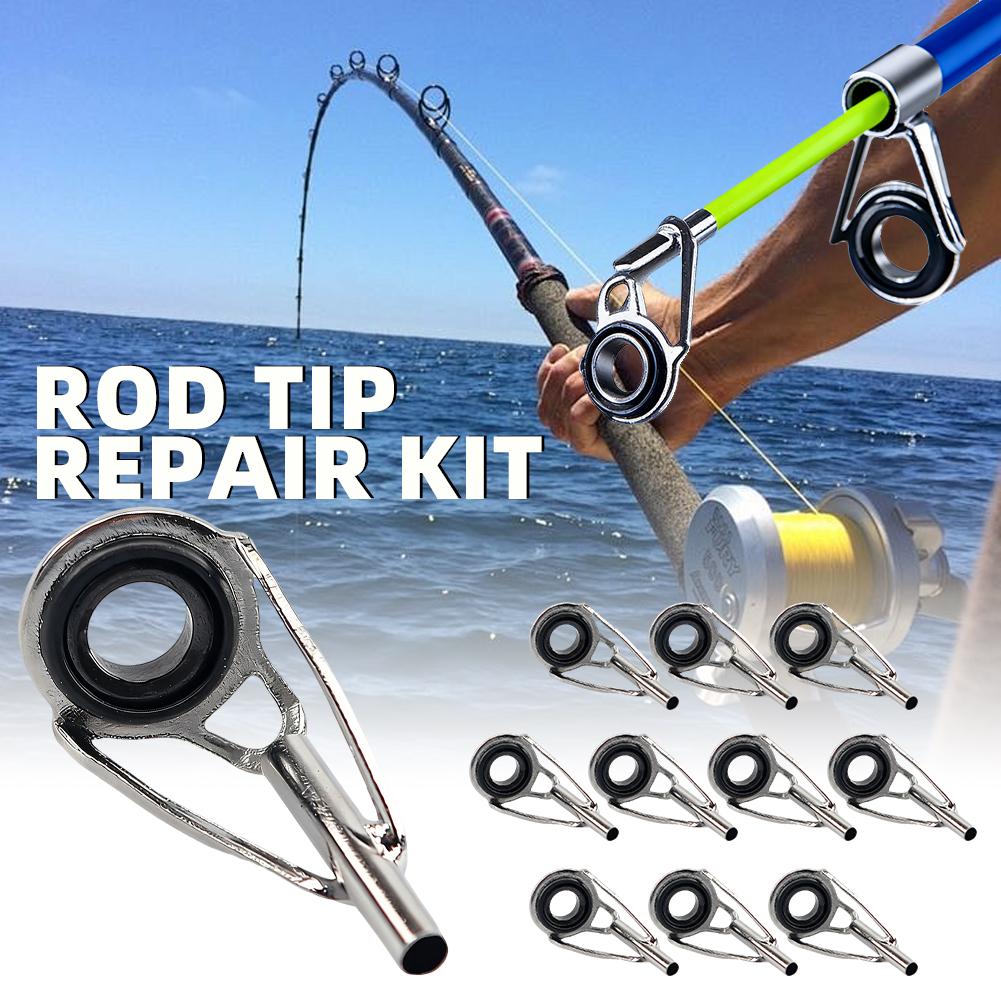 Fishing Line Winder - Angelruten-Spitzen-Reparaturset 10-teilig – Ersatz-Spitzen für Angelruten