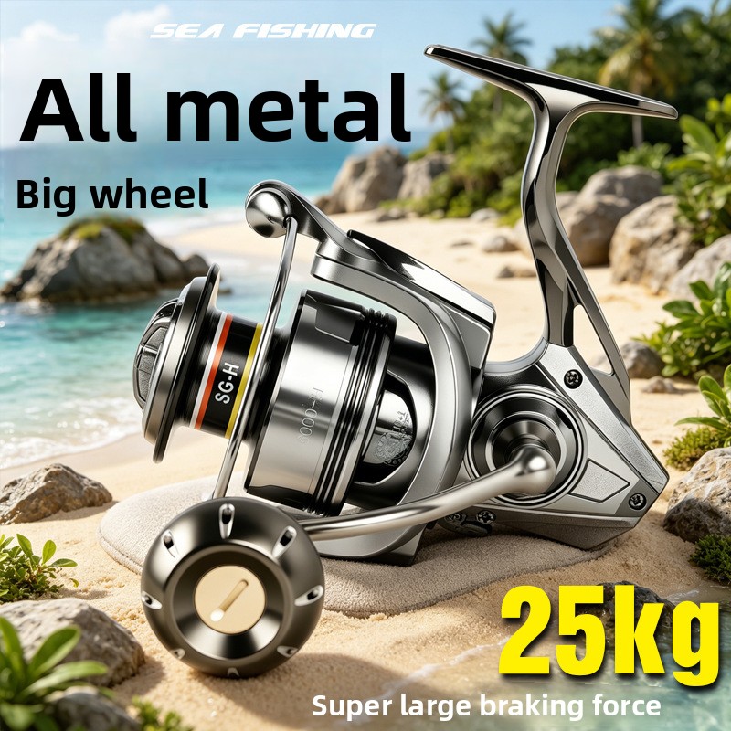 Ice Fishing Line - Hochwertige Vollmetall-Spinnrollen, geeignet für Meeresangeln, Köderangeln,