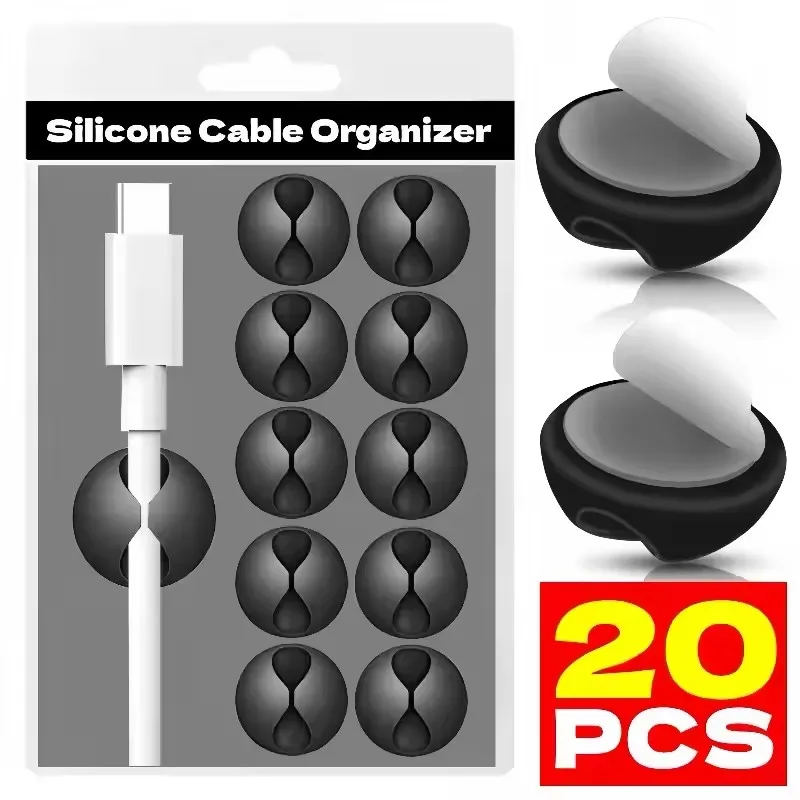 Tippet Line - Kabelclips Telefonkabelhalter USB-Datenkabel Silikon-Organizer Selbstklebender Kabelmanager