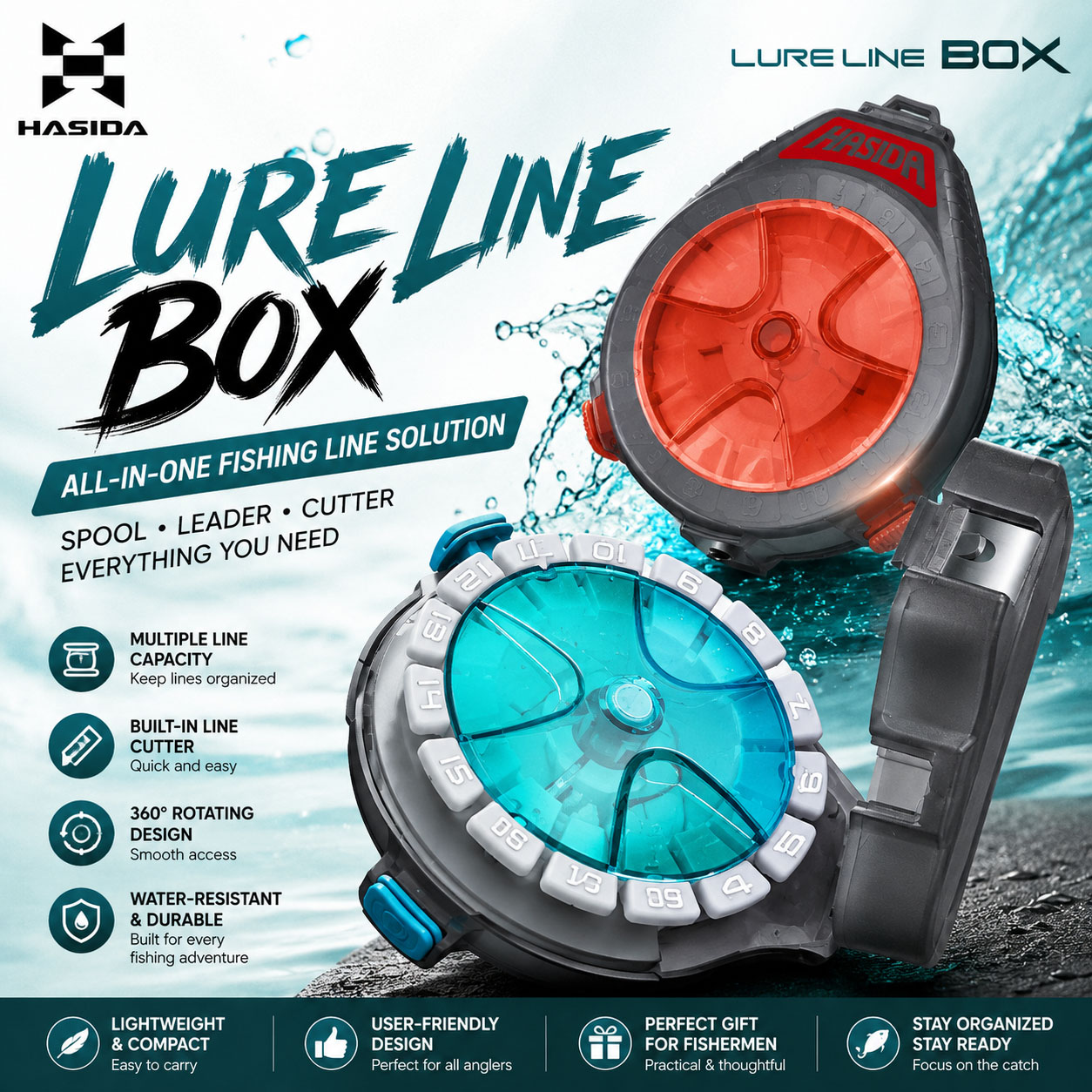 Fishing Line Box - HASIDA Sub Line Box Angelzubehörbox mit