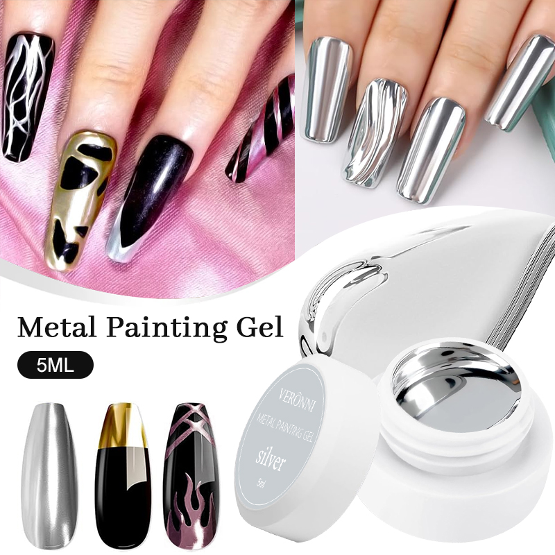 Copolymer Line - Metallic-Malerei-Gel, Chrom, Gold, Silber, Roségold, Spiegeleffekt,