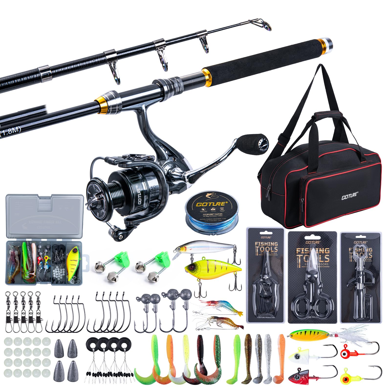 Fishing Line Spooler - Goture Fishing Teleskoprute und Rollenkombinationen, 1,8–2,7