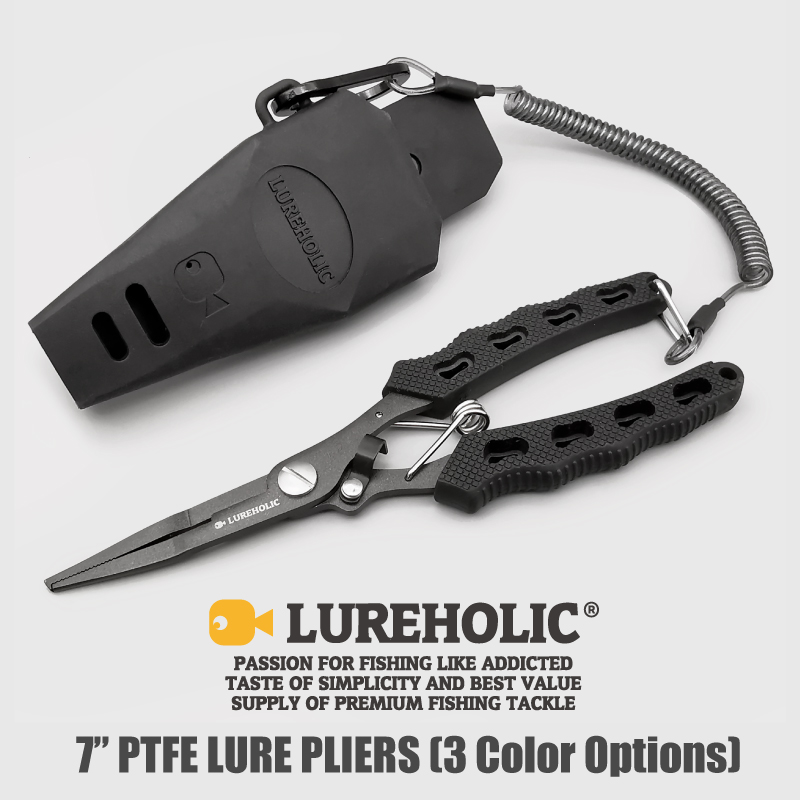 Fishing Line Cutter - Lureholic 7 Zoll PTFE-beschichtete Köder-Angelzange, 18